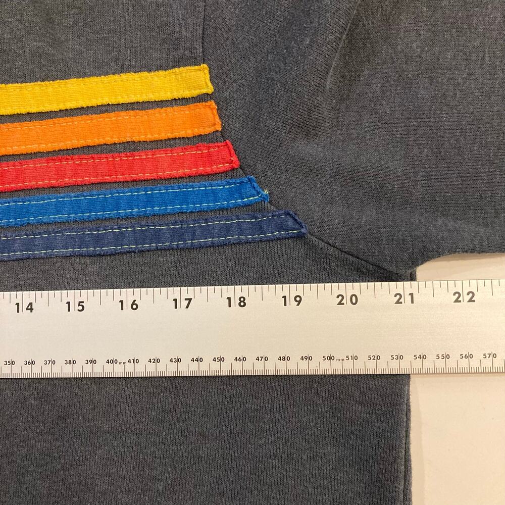Nwot AVIATOR NATION Hoodie Sweater S Grey Rainbow-Stripe Zip Long-Slv Pocket - Picture 10 of 12